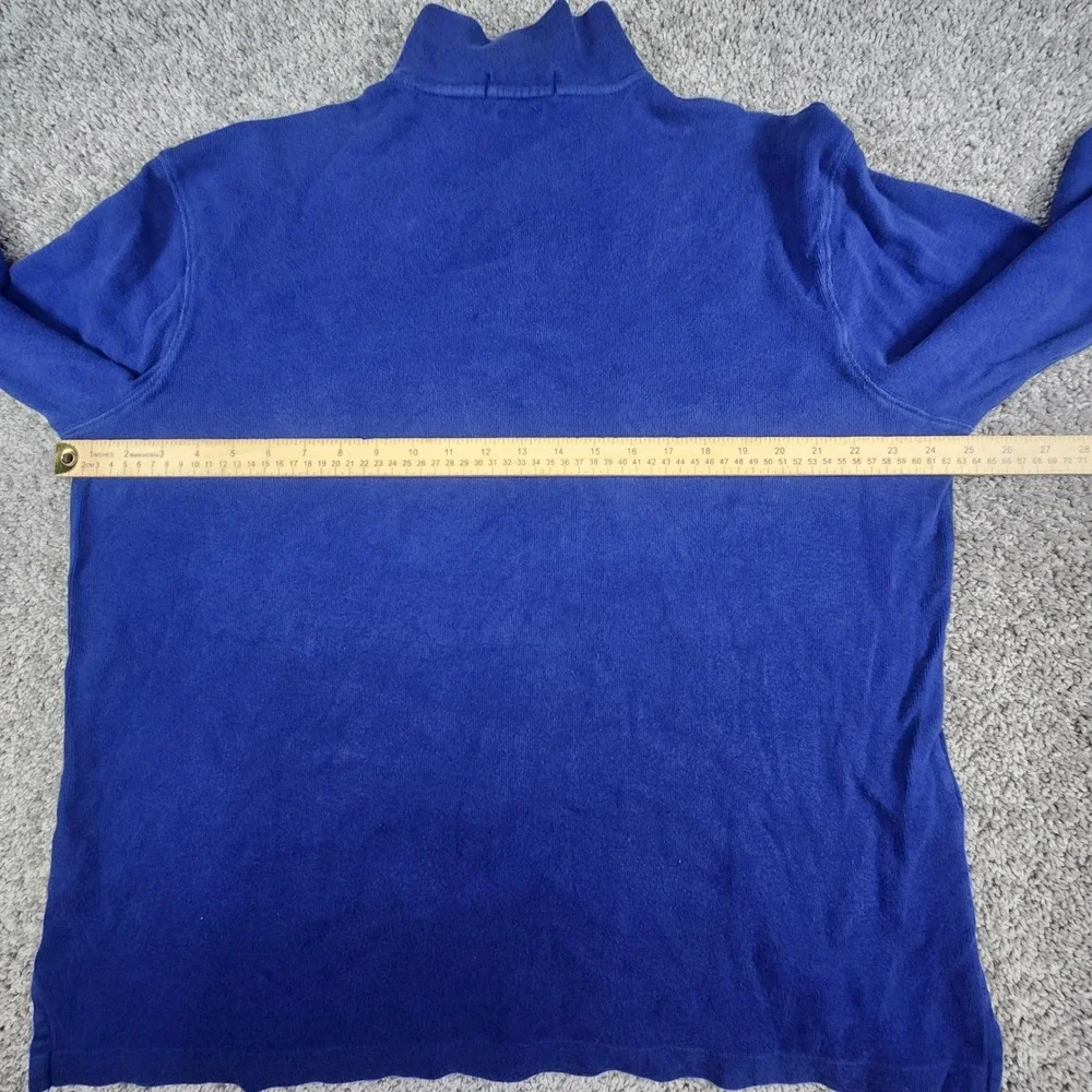 Polo Ralph Lauren Mens‎ Estate Rib 1/4 Zip Pullover Sweater Blue Large